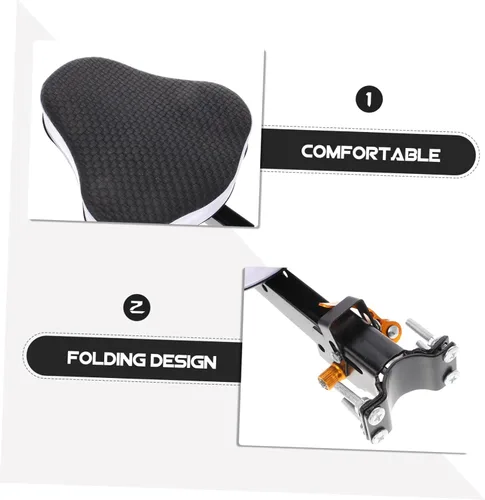 Vista 5 de Cómodo asiento de bicicleta para bicicletas de montaña Asiento de bicicleta montado delantero con cojín Color de liberación rápida