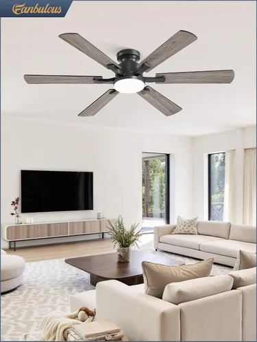 Vista 8 de Fanbulous Ventilador de techo empotrado de 52 pulgadas con luces regulables Negro