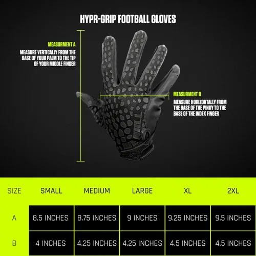 Vista 5 de We Ball Sports Hypr-Grip - Guantes de fútbol para hombre, guantes de silicona para receptor de palma