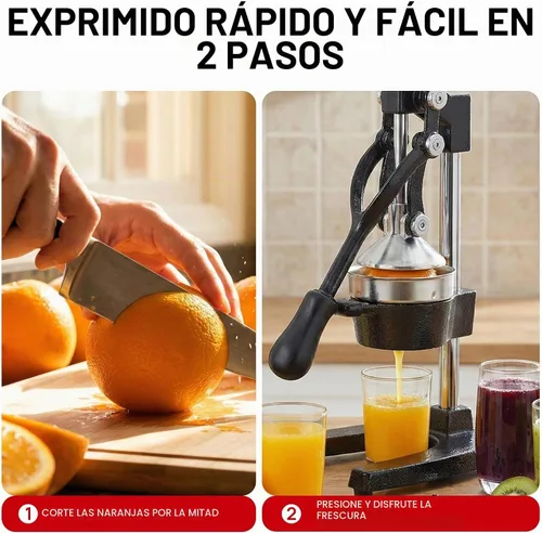 Vista 5 de [Usado] Exprimidor de hierro fundido, exprimidor manual resistente de Negro