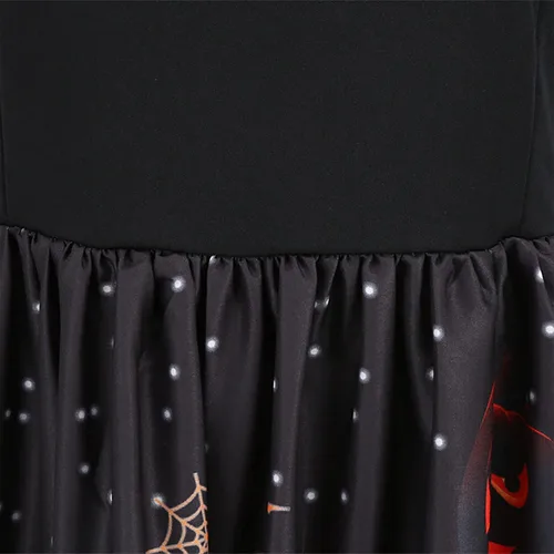Vista 5 de Vestido de Halloween para mujer 2022 con cuello en V y cremallera de manga larga con panel