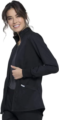 Vista 2 de Cherokee Revolution - Chaqueta médica para mujer con cremallera frontal Negro