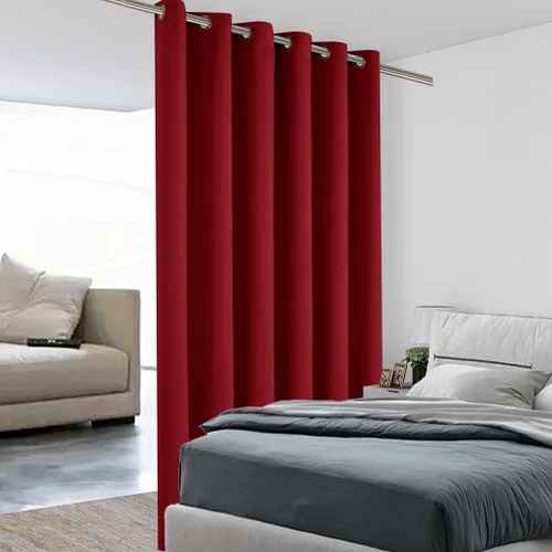 Vista 21 de BONZER Separadores de cortinas negras, cortinas opacas portátiles, panel de tratamiento de ventana de privacidad, cortinas con aislamiento térmico