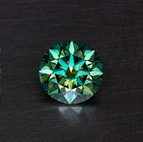 Vista 4 de Diamante de moissanita verde certificado de 2.15 quilates, tamaño de anillo redondo, talla brillante, moissanita, gema suelta para fabricación