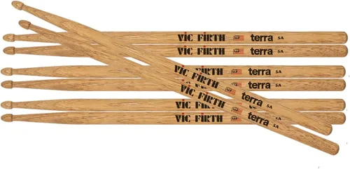 Vista 10 de Vic Firth 5ATN Terra - Baquetas de madera, punta de nailon, paquete de 4 pares