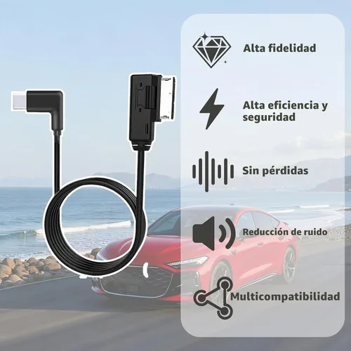 Vista 3 de Hain Celestial Car Music Interface AMI Adaptador Tipo C Cable auxiliar para A3 A4 A5 A6 A8 para 17 17 Pro 17 Pro Max Air 16 Pro 16 Pro Max 15 15