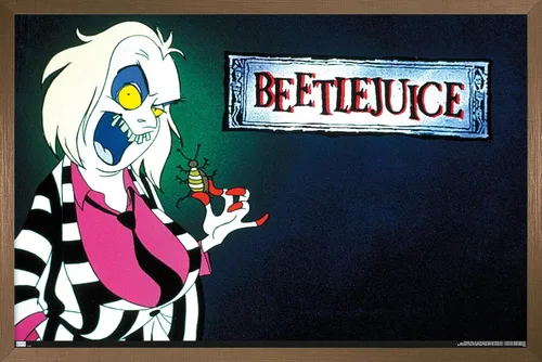 Vista 16 de Trends International Beetlejuice: Animado - Póster de pared de arte clave, 14.72 x 22.37 pulgadas, versión enmarcada de madera de granero Versión