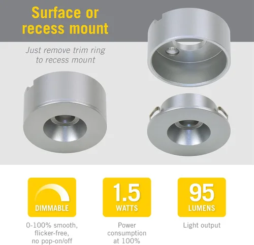 Vista 3 de Armacost Lighting PureVue - Mini luz LED para debajo del gabinete, plana, 2700K 212110