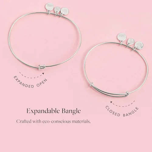Vista 3 de Alex and ANI Brazalete extensible con piedras natales para mujer, dije de cristal de amatista del mes de febrero, acabado dorado brillante, 2 a 3.5