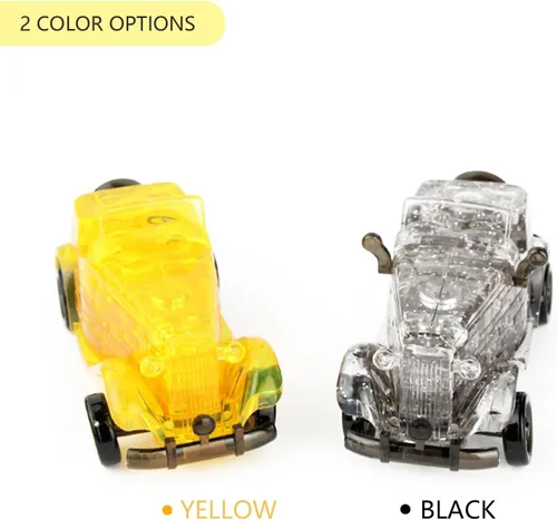 Vista 5 de Rompecabezas de cristal 3D clásico para automóvil, rompecabezas de cristal para rompecabezas a partir de 16 años, 54 piezas (negro)