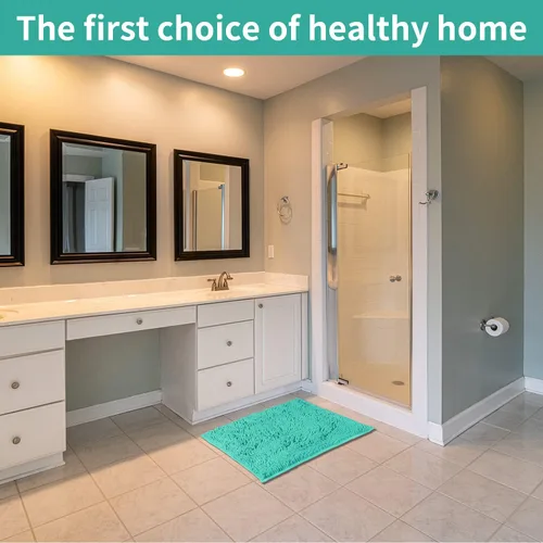 Vista 2 de LanYunUmi Alfombras de baño verdes de frutas en 3 piezas, juego de alfombras de baño ultra suaves antideslizantes absorbentes de felpilla para baño