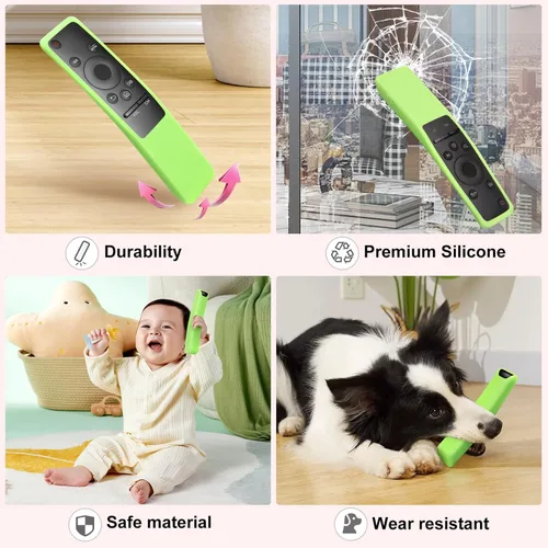Vista 4 de Pack de 2 fundas protectoras de silicona para control remoto Samsung, compatibles con la funda protectora de control remoto de TV Samsung serie