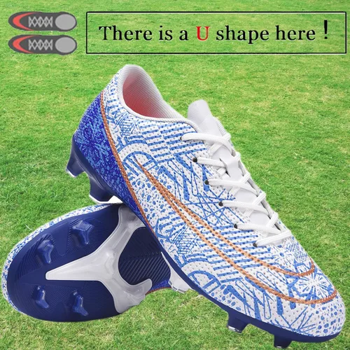 Vista 2 de WINGFAI Zapatos de fútbol para hombre, para exteriores, césped interior, tenis de entrenamiento de fútbol profesional, botas de fútbol atléticas