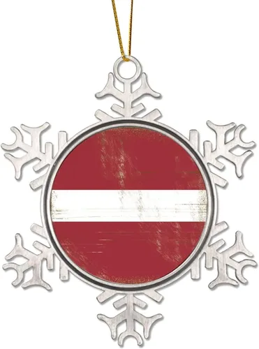 Vista 10 de Merry Christmas Metal Snowflake Christmas Ornaments Retro China Hong Kong Flag National Flag Ornaments Winter Decorations for Christmas Tree Xmas