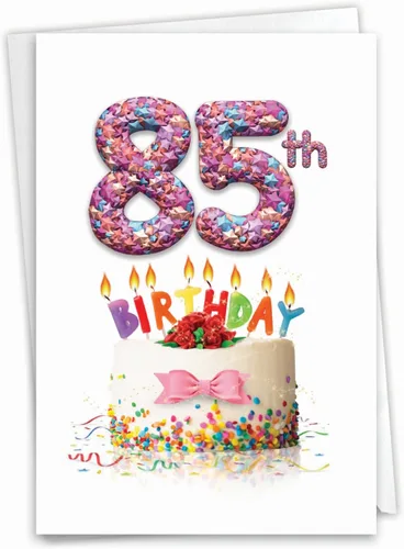 Vista 10 de NobleWorks - Tarjeta de feliz cumpleaños número 85 divertida - Celebración de 85 años, tarjeta de humor de hito para abuelos, padres - Ecuación