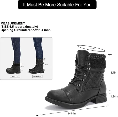 Vista 31 de STQ Botas de combate con cordones para mujer