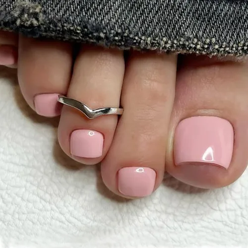 Vista 15 de Modelones Uñas cortas a presión, uñas cuadradas con punta francesa desnuda