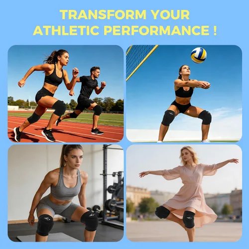 Vista 7 de Rawxy - Rodilleras de voleibol y baloncesto con amortiguación de alto impacto y acolchado de mayor cobertura, protector para baile y equitación