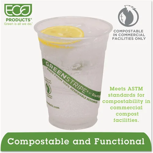 Vista 6 de Eco-Products EPCC16GS GreenStripe - Vasos fríos renovables y compostables, 16 onzas, 50/PK, 20 PK/CT