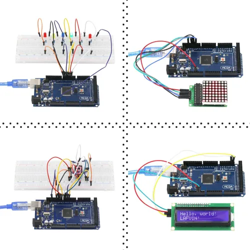 Vista 5 de LAFVIN Kit de inicio de proyecto Mega 2560 para Mega328 Nano con tutorial compatible con Arduino IDE