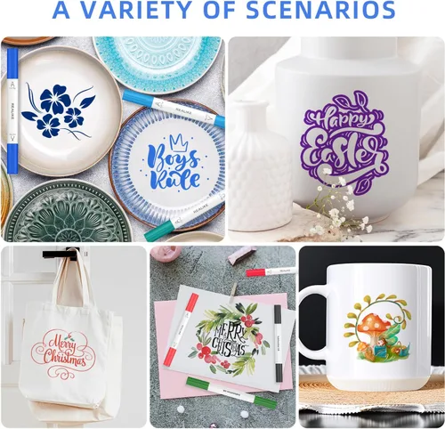 Vista 3 de REALIKE Bolígrafos infusibles de doble punta compatibles con Cricut Joy/Xtra, juego de 36 marcadores de sublimación (punta de 0.4 y punta 1.0)