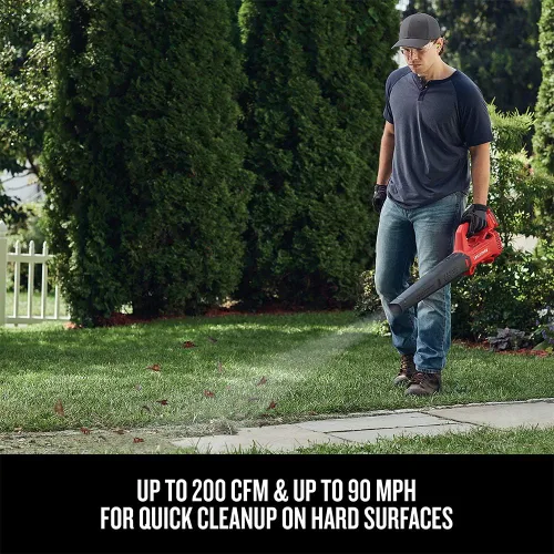 Vista 4 de CRAFTSMAN 20V MAX Soplador de hojas inalámbrico con batería y cargador, soplador eléctrico de hojas para superficies duras, potente hasta 90 MPH