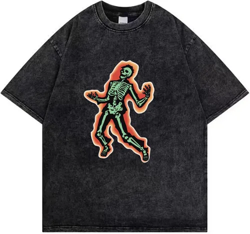 Vista 9 de Camiseta gótica para mujer, Y2K Harajuku, tops gráficos de algodón, ropa de anime 586 Gris Oscuro