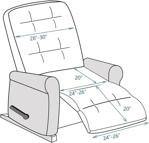 Vista 5 de Funda para Silla Reclinable STONECREST, Funda de Terciopelo Acolchada y Resistente al Agua, Permanece en su Lugar