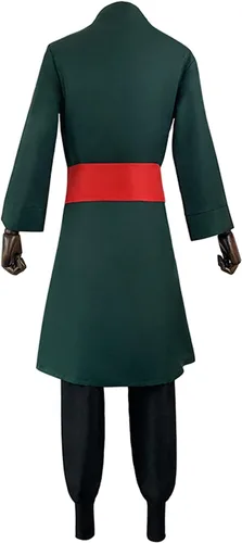 Vista 3 de Roronoa - Disfraz de cosplay de una pieza, kimono de capa de Halloween, color verde para hombre