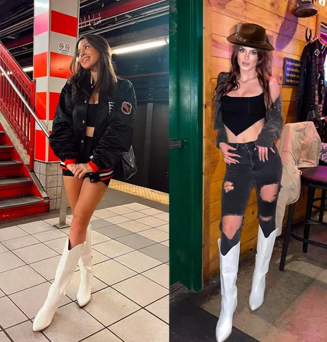 Vista 7 de Arromic Botas vaqueras para mujer, cómodas, bordadas, vaquera occidental, hasta la rodilla, puntera puntiaguda, cremallera, tacón grueso, traje