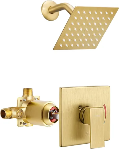 Vista 7 de Kit de bañera y ducha Esnbia, juego de grifo de bañera y ducha (válvula incluida) con cabezal de ducha de lluvia de 6 pulgadas y boquilla de bañera