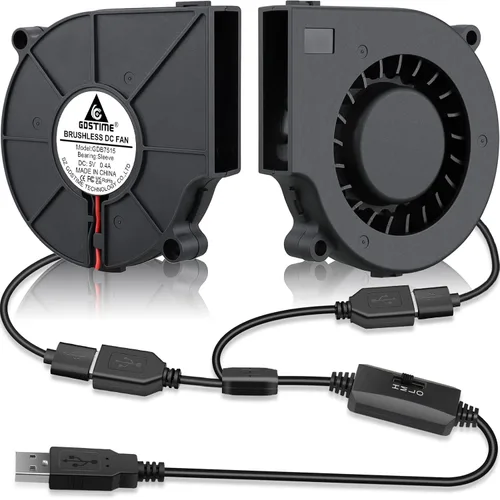 Vista 9 de GDSTIME - Ventilador USB de 1.575 in con control de 3 velocidades, alimentación de 5 V CC, paquete de 2 Hydraulic Bearing, L/M/H Adjustable