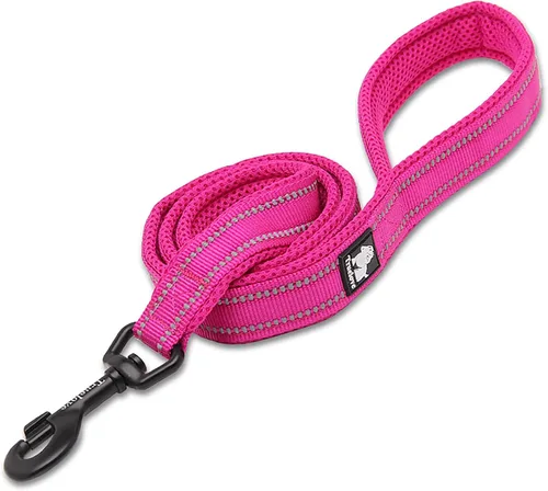 Vista 11 de TRUE LOVE Correa reflectante para perro TLL2111 para caminar, cuerda acolchada para mascotas, longitud 43.3 in TLL2111 (negro, S)