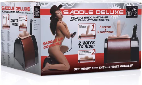 Vista 5 de LoveBotz Saddle Deluxe Riding Sex Machine con accesorios dobles