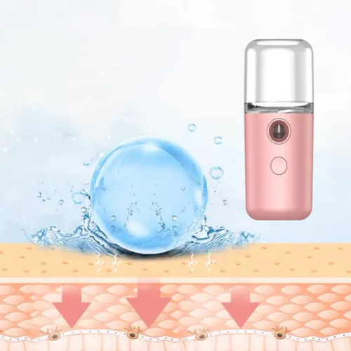 Vista 5 de Mini vaporizador facial para limpieza profunda facial vaporizador facial portátil pulverizador facial práctico humidificador facial Mister Belleza