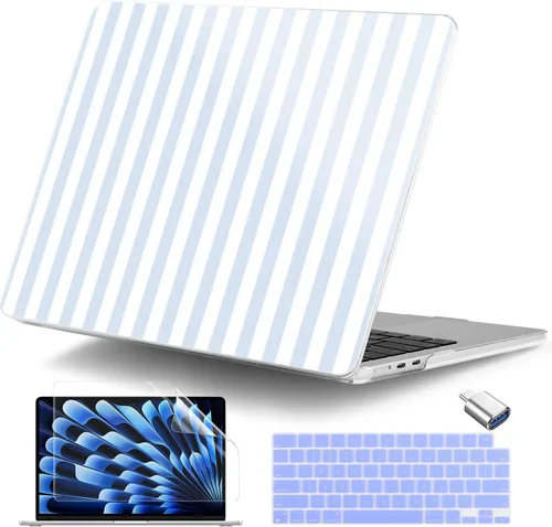 Vista 23 de Funda para MacBook Air de 15 pulgadas M5 M4 M3 M2 Chip 2026 2025 2024 2023 (modelo A3448 A3241 A3114 A2941), carcasa rígida con cubierta de teclado