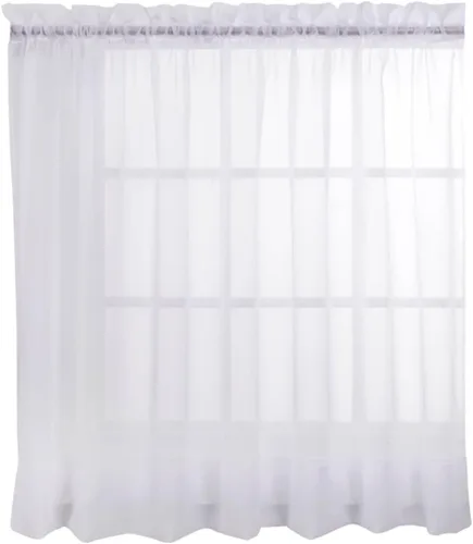 Vista 68 de Stylemaster Elegance Cenefa recta de gasa transparente, 60 x 14 pulgadas, color dorado