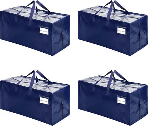 Vista 25 de VENO Paquete de 2 bolsas de mudanza, correas de mochila, mudanza, cajas de almacenamiento universitario, con tapas, resistentes, extragrandes, asas