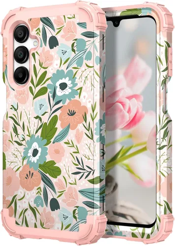 Vista 10 de Hocase Funda para Galaxy A37 5G, protección resistente a prueba de golpes, parachoques de goma de silicona suave+funda protectora híbrida
