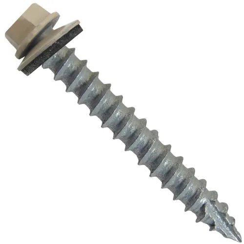 Vista 131 de TORNILLOS PARA TECHOS DE METAL #14: (250) Tornillos x 1" ABC GRIS Tornillo para techo de chapa metálica con cabeza hexagonal y arandela.
