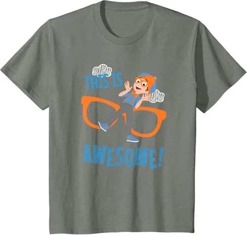 Vista 32 de Blippi This is Awesome Glasses - Camiseta talla S Azul Pastel