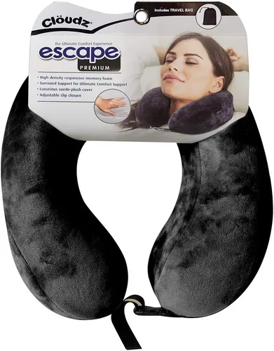 Vista 2 de Escape Premium Memory Foam Travel Neck Pillow - Negro