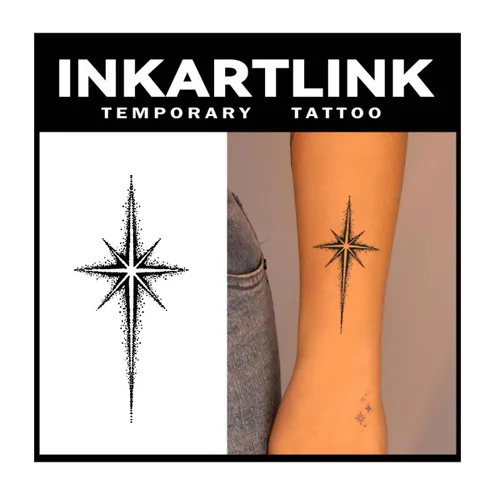 Vista 10 de INKARTLINK Tattoo Tech, 2 hojas de tatuaje semipermanente mediano, tatuajes temporales de diseño artístico para adultos, dura 1-2 semanas
