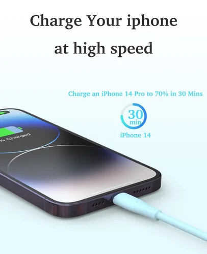 Vista 4 de 6Pack(3/3/6/6/6/10 pies) Original [Certificado Apple MFi] Cable de carga Lightning para iPhone, cable de carga rápido para iPhone, compatible