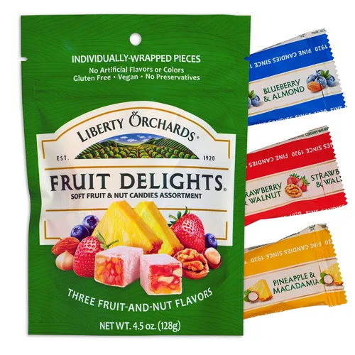 Vista 7 de Liberty Orchards, Aplets & Cotlets - Dulce Lokum de Applet y Albaricoque - Delicia Turca Vegana 4.5oz