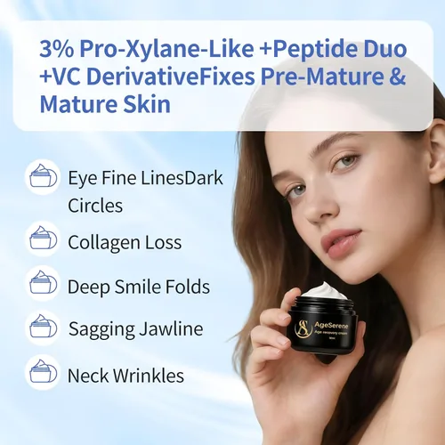 Vista 3 de Crema de noche antienvejecimiento para cara, con péptidos y Pro-xilano, crema antiarrugas para mujeres y hombres, hidratante facial de colágeno