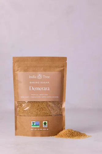 Vista 3 de India Tree Azúcar Demerara, 1 lb (paquete de 4) Large Golden Crystals