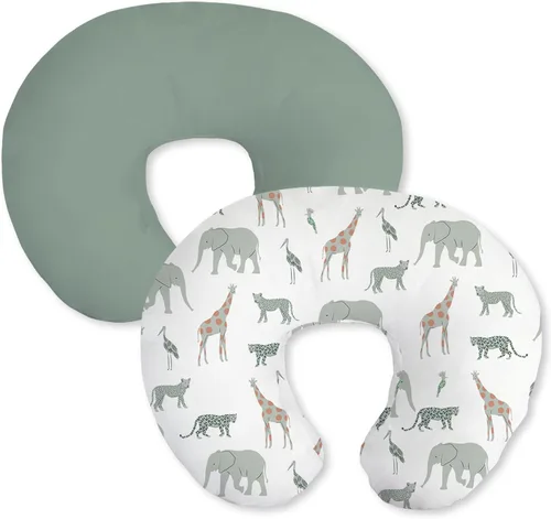 Vista 22 de Little Grape Land Juego de 2 fundas de almohada de algodón para lactancia, suaves y transpirables, extraíbles para almohadas de alimentación, fundas