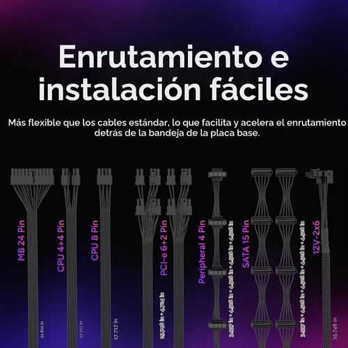 Vista 9 de Cooler Master Fuente de alimentación MWE Gold 750 V2, totalmente modular