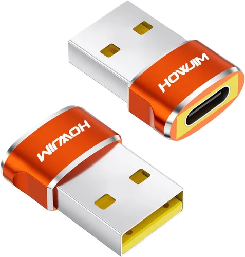 Vista 11 de Adaptador USB a USB C, 2 unidades, convertidor de cargador USB C hembra a macho Negro